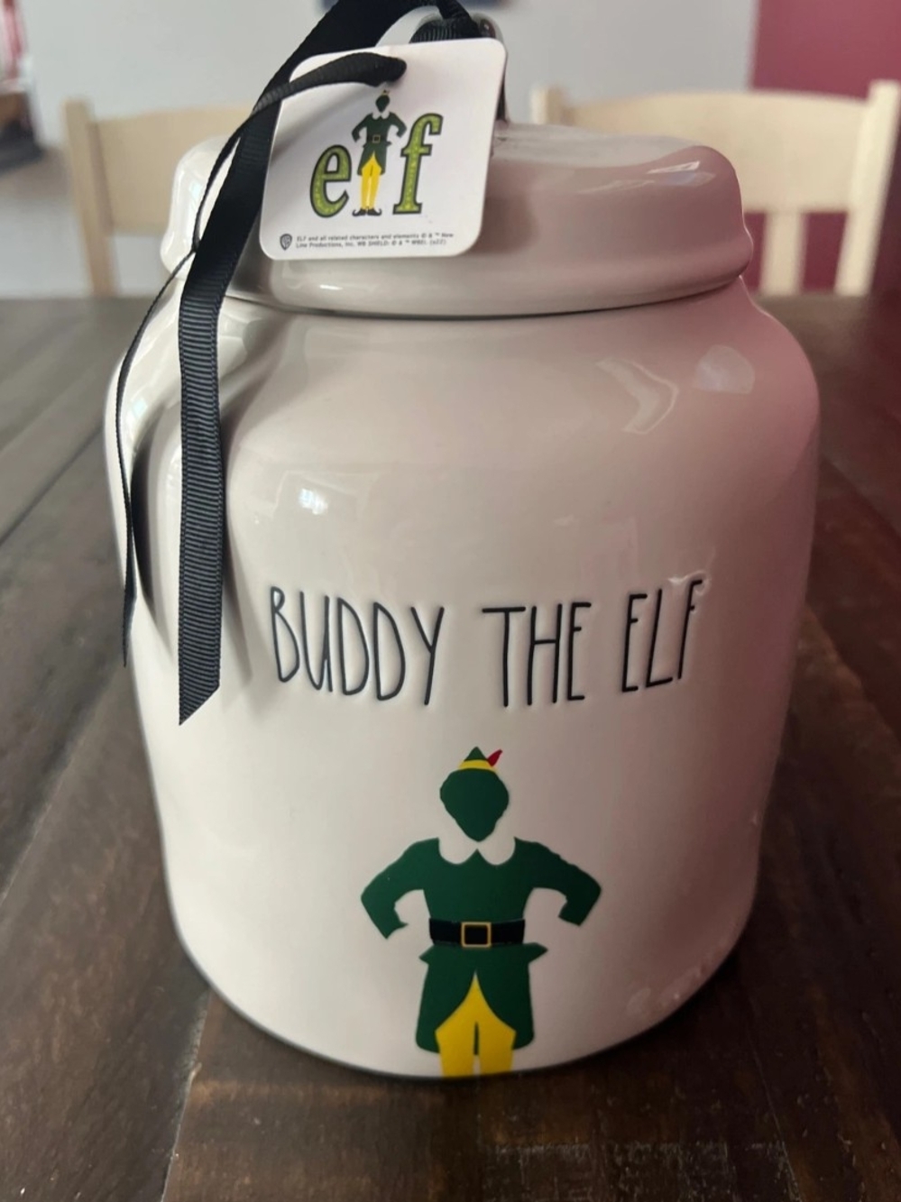 Rae Dunn White Ceramic "Buddy the Elf" Cookie Jar